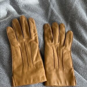 Tan Leather Gloves jcrew cashmere lined